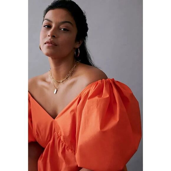 Farm Rio for Anthropology   Colorblock Maxi Dress Balloon Sleeve Tiered Dress XS - Picture 4 of 7